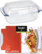 Glazen ovenschalen/serveerschalen rechthoekig met deksel 34 cm 5,1 liter - Ovenschotel oven serveerschalen van glas