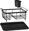 Maestro - Afdruiprek met 2 schappen - Bodem en bestekhouder met 2 rekken 36 cm Zwart