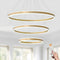 Ronde LED Moderne Hanglamp, 3 Gouden Ring Kroonluchter, Dimbaar Met Afstandsbediening 3000K-6000K Pl