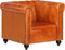 vidaXL Fauteuil Chesterfield-stijl echt leer tan