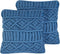 KARATAS - Sierkussen set van 2 - Blauw - 45 x 45 cm - Katoen