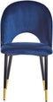 MAGALIA - Eetkamerstoel - Blauw - Fluweel
