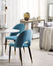 MAGALIA - Eetkamerstoel - Blauw - Fluweel