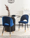 MAGALIA - Eetkamerstoel - Blauw - Fluweel