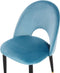 MAGALIA - Eetkamerstoel - Blauw - Fluweel