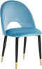 MAGALIA - Eetkamerstoel - Blauw - Fluweel