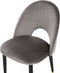 MAGALIA - Eetkamerstoel - Grijs - Fluweel