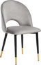 MAGALIA - Eetkamerstoel - Grijs - Fluweel