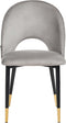 MAGALIA - Eetkamerstoel - Grijs - Fluweel