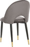 MAGALIA - Eetkamerstoel - Grijs - Fluweel