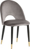 MAGALIA - Eetkamerstoel - Grijs - Fluweel
