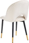 MAGALIA - Eetkamerstoelen set - Beige - Fluweel