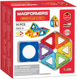 Magformers Basic Plus Set- bouwset 14 stuks- magnetisch speelgoed- speelgoed 3,4,5,6,7 jaar jongens en meisjes– Montessori speelgoed- educatief speelgoed- constructie speelgoed