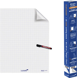 Magic-Chart Legamaster flipchart 60x80cm wit met ruit | 4 stuks