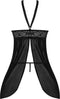Magic Silk Babydoll met Open Rug en G-String Set - M black S/M