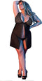 Magic Silk Babydoll met Open Rug & G-String Set - M black L/X