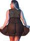 Magic Silk Babydoll met Open Rug & G-String Set - M black L/X