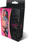 Magic Silk BH, Kousenband & G-String Set met Ringen en Bandjes - M black L/X