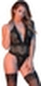 Magic Silk Diepe Inkijk Halter Teddy - M black L/X