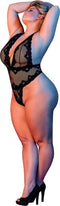 Magic Silk Diepe Inkijk Halter Teddy - M black L/X