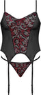 Magic Silk Merry Widow & G-String Set - M black L/X
