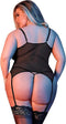 Magic Silk Merry Widow & G-String Set - M black L/X