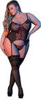 Magic Silk Merry Widow & G-String Set - M black L/X
