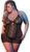 Magic Silk Nachthemd & G-String Set - M black L/X