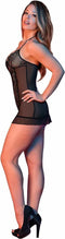 Magic Silk Nachthemd & G-String Set - M black L/X