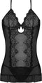 Magic Silk Nachthemd & G-String Set - M black L/X