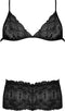 Magic Silk Triangel BH & Brutale Korte Set - M black L/X