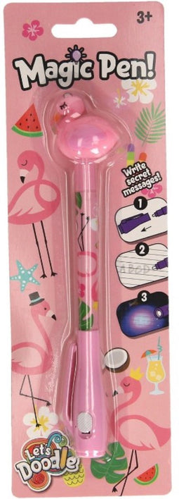 Magische pen met onzichtbare inkt - Flamingo - Schoen cadeau - Sinterklaas