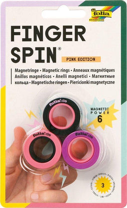 Magneet Vinger spinner Folia licht roze - donker roze en zwart