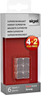 Magneet voor glasbord Sigel 10x10x10mm vernikkeld sterk 4+2 stuks