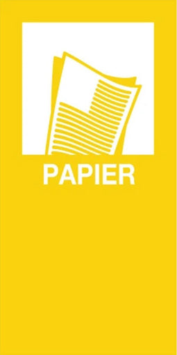 Magneetsticker papier geel | Sticker voor afval scheiden