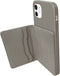 Magnetische Kaarthouder - Openklapbaar - Snap - Leer - 5 pasjes - RFID - Grijs
