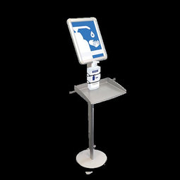 Magnetoplan Desinfecterend station met plexiglas vouwframes - 146.5x32.2x40cm (HXTXB) - zilver