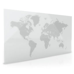 Magnetoplan ontwerpglas magnetisch paneel glazen bord met wereldkaart - 100x150 cm - zwart - glas