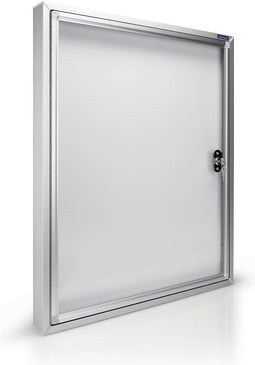 Magnetoplan Outer Showcase CC - 6xdin A4 - 79x90x6.5cm (HXBXT) - Metalen achterwand Wit - Zilver
