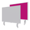 Magnetoplan Tafelscheiding Variopin - 80x50cm - 1 pagina whiteboard - 1 pagina vilt - Roze