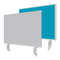 Magnetoplan Tafelscheiding Variopin - 80x50cm - 1 pagina whiteboard - 1 pagina vilt - turquoise
