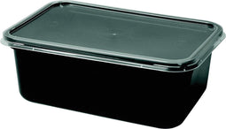 Magnetronbak, vershouddoos, prep meal, PP, 1000ml, 183 serie, zwart, incl. deksel, 25 stuks