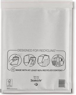 Mail Lite® Luchtkussenenvelop H/5, 360 x 270 mm, Kraftpapier, Wit (doos 50 stuks)