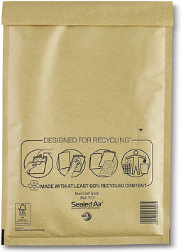 Mail Lite® Luchtkussenenvelop nr. 16, 330 x 220 mm, Kraftpapier, Goud (doos 50 stuks)