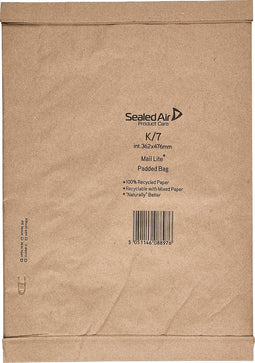 Mail Lite® Padded Enveloppen K/7, 363 x 476 mm, Goud (doos 50 stuks)