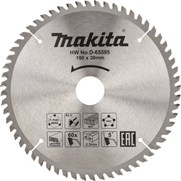 Makita Afkort- en cirkelzaagblad voor Multimaterial | Standaard | Ø 190mm Asgat 30mm 60T - D-65595