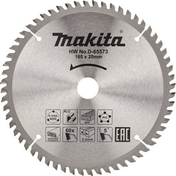 Makita Afkortzaagblad Universeel | Standaard | Ø 165mm Asgat 20mm 60T - D-65573