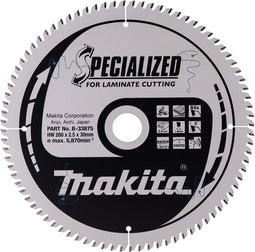 Makita B-33875 Cirkelzaagblad voor Laminaat | Specialized | Ø 260mm Asgat 30mm 84T