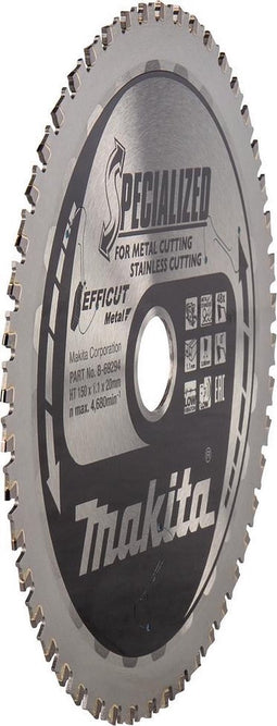 Makita Cirkelzaagblad voor RVS/Staal | Efficut | Ø 150mm Asgat 20mm 48T - B-69294
