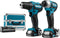 Makita CLX224SAX1 12V Combiset - DF333D Schroefboormachine & TD110D Slagschroevendraaier - 2 x 2,0 Ah Accu's - Inclusief Opbergkoffer